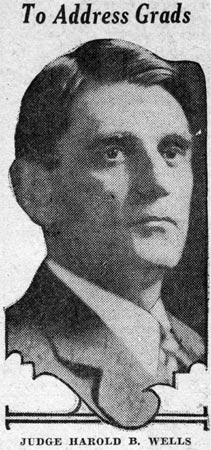 Judge Harold B. Wells, commencement speaker, Camden High School, June 22, 1933