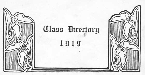Class of 1919 directory page