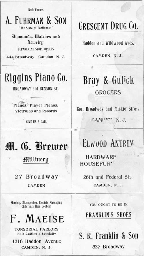 Page 148 of the 1919 Camden High School yearbook