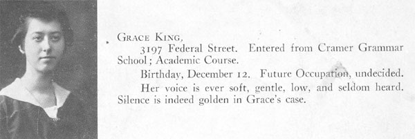 Grace King, Class of 1919