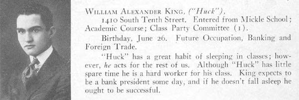 William A. King, Class of 1919
