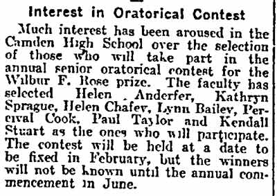 Camden High School, Philadelphia Inquirer, December 23, 1912