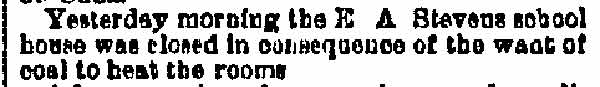 Philadelphia Inquirer clipping, May 1, 1883, about E.A. Stevens School closure