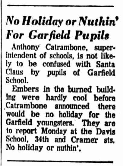 No Holiday or Nuthin' For Garfield Pupils — Camden Courier-Post, January 23, 1960