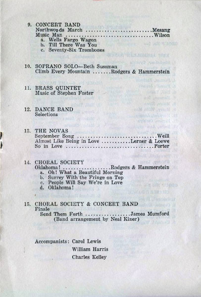 Hatch Junior High School Spring Concert, April 26, 1962
