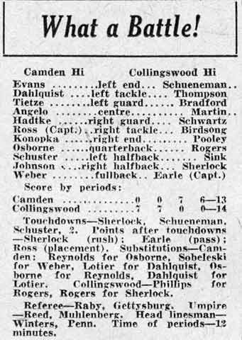 What a Battle! - Camden Courier-Post, October 26, 1931