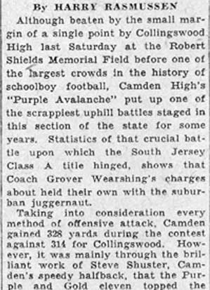 Camden and Colls Even on ‘Figures’ - Camden Courier-Post, October 26, 1931