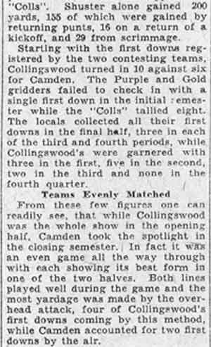 Camden and Colls Even on ‘Figures’ - Camden Courier-Post, October 26, 1931
