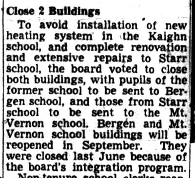 Camden Courier-Post clipping, June 1, 1949 — Close 2 Buildings