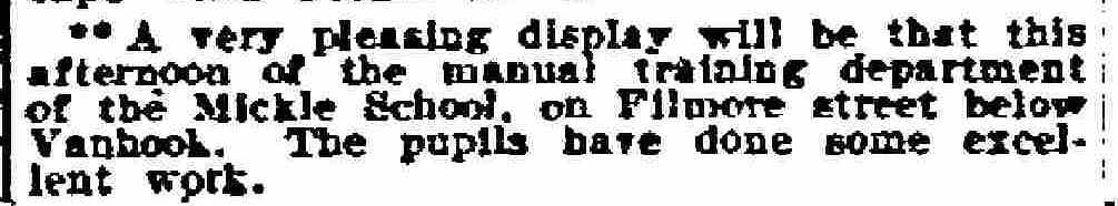 Camden Courier-Post, June 10, 1910 — Mickle School manual training display