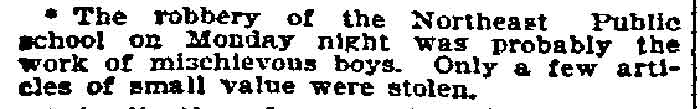 Philadelphia Inquirer, December 17, 1896, article about Northeast School