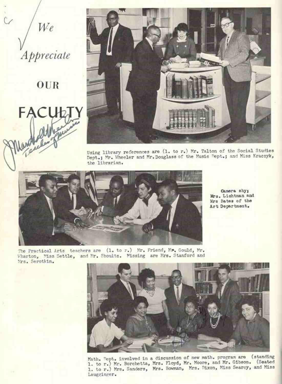 Pyne Poynt Junior High School 1964 faculty yearbook page 1