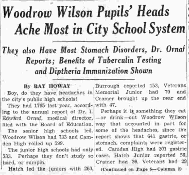 Camden Courier-Post, July 30, 1941, Woodrow Wilson High School