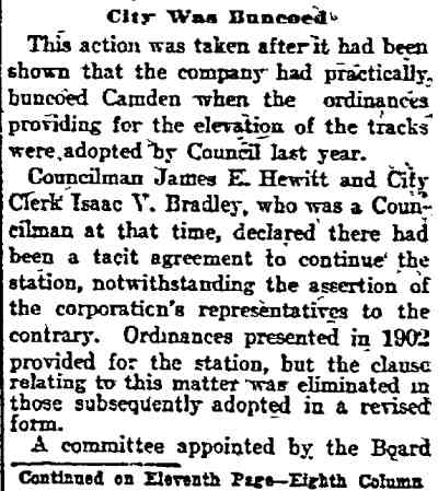 Philadelphia Inquirer article about Haddon Avenue Station, June 14, 1907, part 2