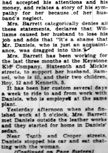 Camden Courier-Post, January 14, 1928 — Man Fires on Pair in Car, Kills Self (continued)