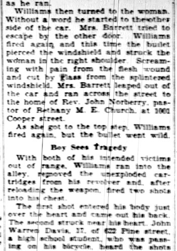Camden Courier-Post, January 14, 1928 — Man Fires on Pair in Car, Kills Self (continued)