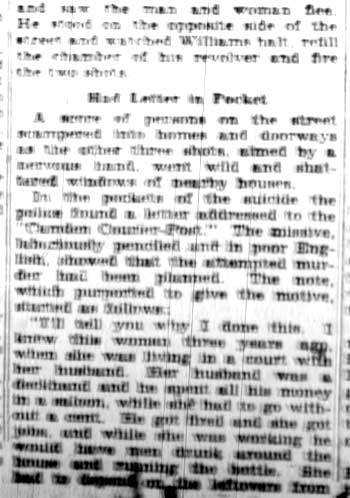Camden Courier-Post, January 14, 1928 — Man Fires on Pair in Car, Kills Self (continued)