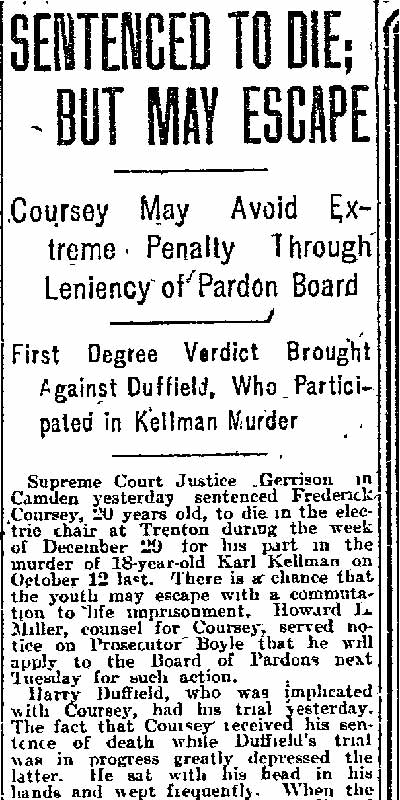 Philadelphia Inquirer, November 15, 1912 — Kellman murder trial coverage (article)