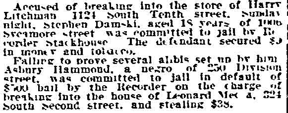 250 Division Street — Asbury Hammond, Philadelphia Inquirer, September 10, 1914