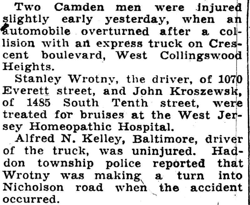 Camden Courier-Post, April 29, 1935 — Two Camden men injured