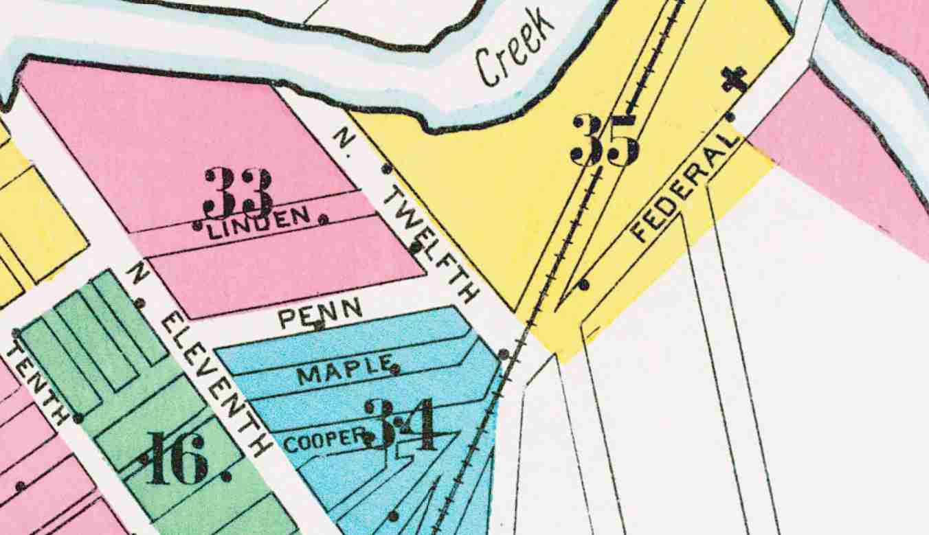 Sanborn fire insurance map, North 12th Street, 1906