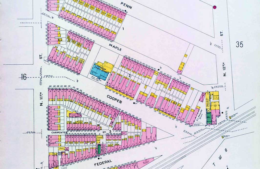 Sanborn fire insurance map, North 12th Street, 1906
