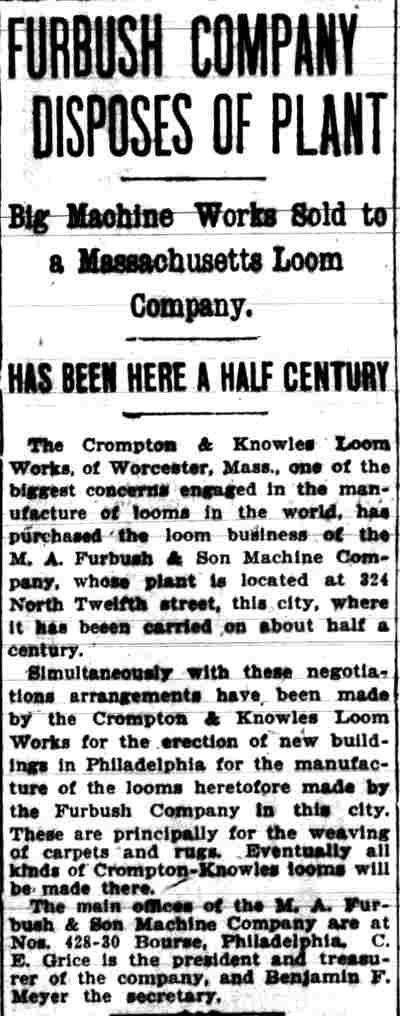 Camden Post-Telegram, March 29, 1902 — Furbush Company Disposes of Plant