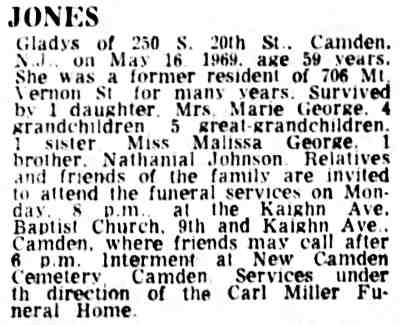 Jones obituary — Camden Courier-Post, May 17, 1969