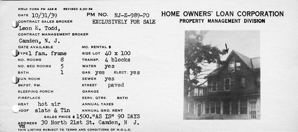 30 North 21st Street, October 1938