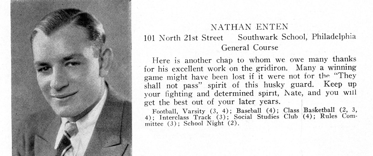 Nathan Enten, Camden High School Purple and Gold Yearbook, 1930