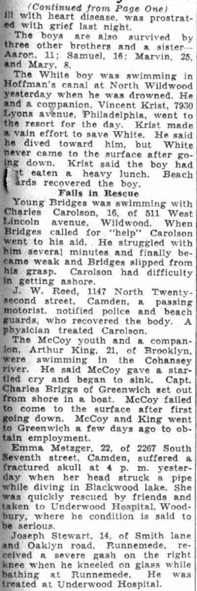 Camden Courier-Post drowning article — page 4
