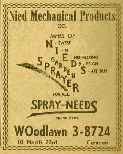 Nied Mechanical Products Co. advertisement, 10 North 23rd Street, 1955 New Jersey Bell Yellow Pages