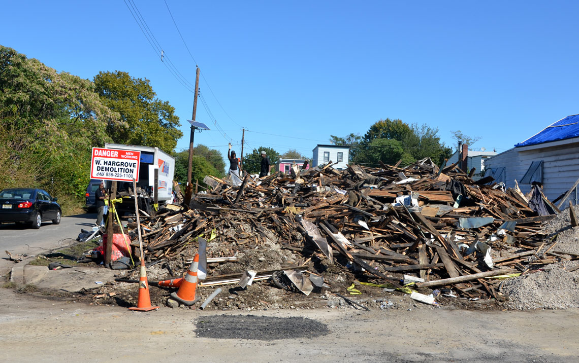 1144 North 24th Street fire aftermath, photo taken October 6, 2011