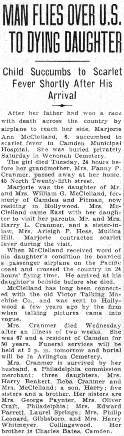 45 North 25th Street, Cranmer article, Camden Courier-Post, June 6, 1932