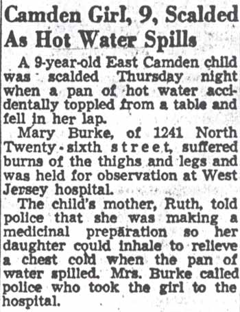 1241 North 26th Street — Mrs. Ruth Burke, Camden Courier-Post, December 29, 1950