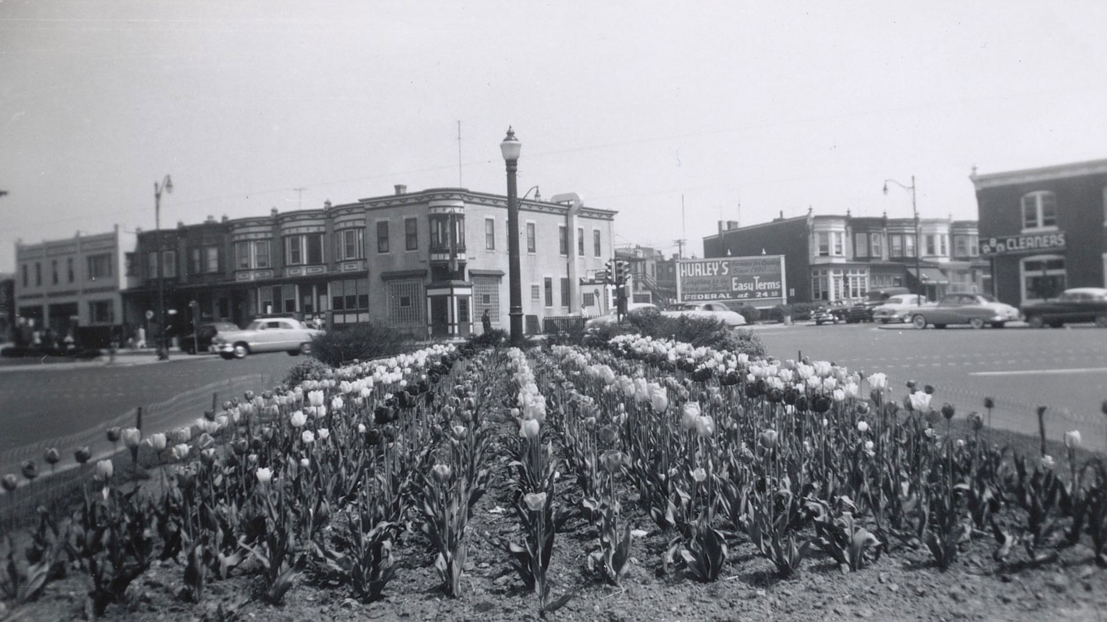 Intersection of North 27th Street and Federal Street as seen from Baird Boulevard, April 30, 1953
