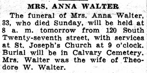 Mrs. Anna Walter - Camden Courier-Post, February 26, 1936