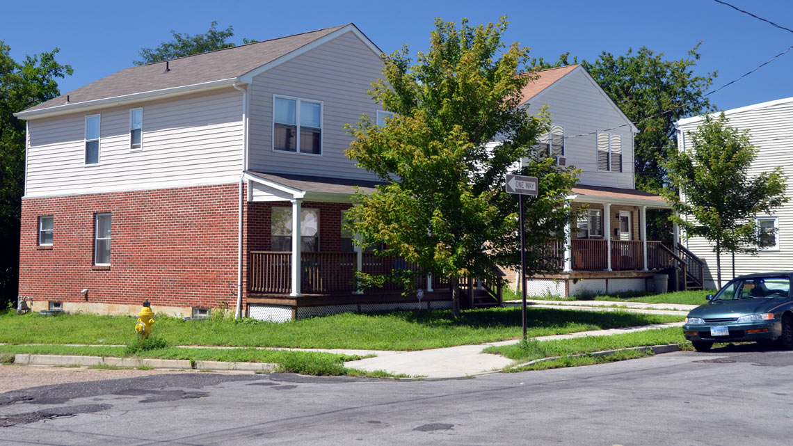 Southwest corner of North 28th Street and Polk Avenue, August 22, 2011