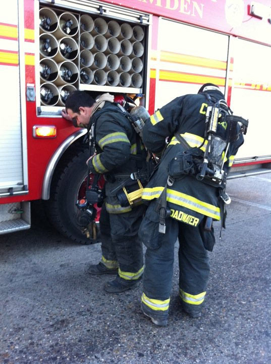 Camden Fire Department firefighters at 41 South 28th Street, December 9, 2010