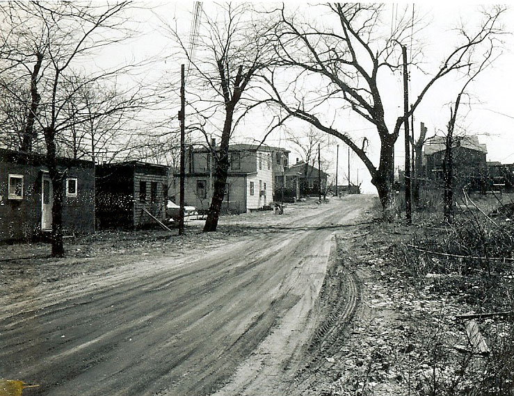 Looking east on North 29th Street toward Buren Avenue, 1950s, showing 2901 Adams Avenue in background