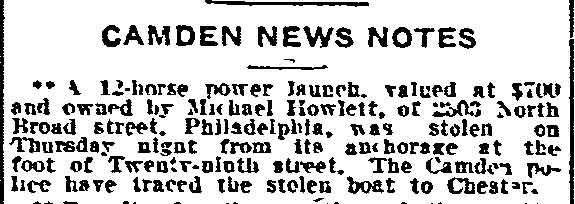 Philadelphia Inquirer clipping, June 19, 1909, reporting the conviction of William Dillon for manslaughter