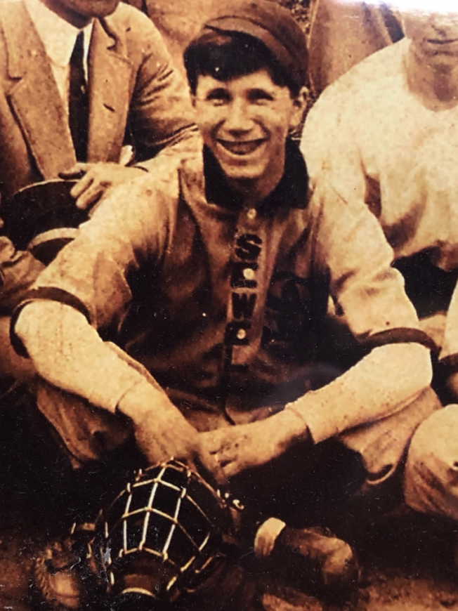 Jim Bradel circa 1908, catcher for the undefeated Sewell AC baseball team
