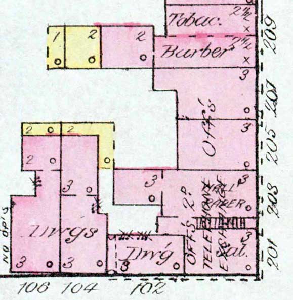 Northeast corner of North 2nd and Market Streets, 1885