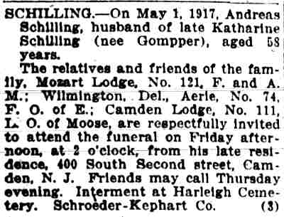 400 South 2nd Street, Camden Post-Telegram, May 3, 1917