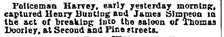 900 South 2nd Street, West End Hotel, Thomas Dooley, Philadelphia Inquirer, July 2, 1889