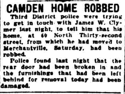 60 North 32nd Street, 1927 newspaper clipping