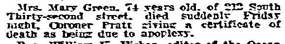 212 South 32nd Street, Philadelphia Inquirer, March 17, 1918