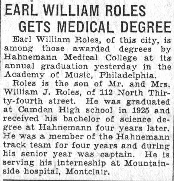 112 North 34th Street — Roles Court Apartments, Camden Courier-Post June 10, 1932