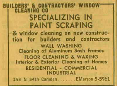 153 North 34th Street — Builders' and Contractors' Window Cleaning Company, 1955