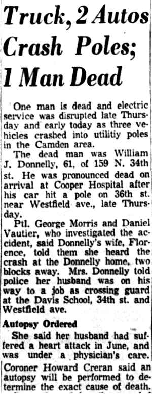 159 North 34th Street — William J. Donnelly family, Camden Courier-Post October 12, 1956